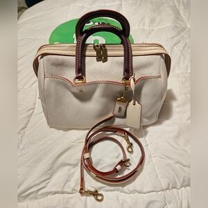 Coach 1941 Rogue Leather Satchel Elegant Cream Leather Handbag EUC